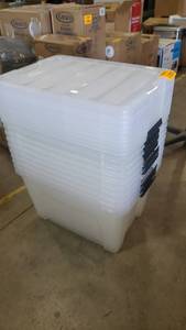 lot 69312 image: Lot of 10 IRIS Totes With Lids 22L�16.5W�12H