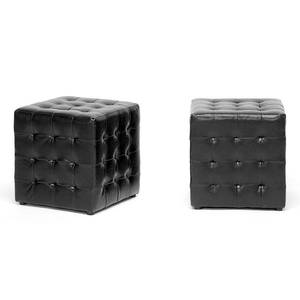 lot 69322 image: Baxton Studio Siskal Black Modern Cube Ottoman