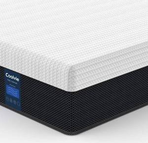lot 69326 image: Twin XL Mattress 10 Inch, Coolvie Cool Memory Foam Mattress, Motion Isolation Pocket Innerspring Hybrid Mattress in A Box, More Supportive