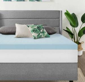 lot 69332 image: Best Price Mattress 3 Inch Ventilated Memory Foam Mattress Topper, Cooling Gel, California King