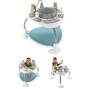 lot 72182 image: Ingenuity Spring & Sprout 2-in-1 Baby Activity Center Jumper and Table with Infant Toys - Ages 6 Months , First Forest (B09RNFKZQV)