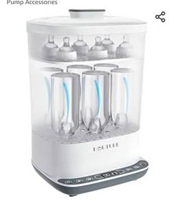 lot 72187 image: Baby Bottle Sterilizer, Electric Steam Sterilizer and Dryer, 6-in-1 Bottle Sanitizer for Baby Items & Breast Pump Accessories