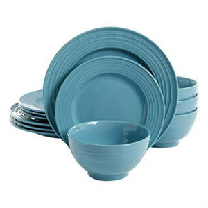 lot 72194 image: Gibson Home Plaza Cafe 12Piece Dinnerware Set Turquoise