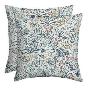 lot 47023 image: Arden Selections Pistachio Botanical Outdoor Throw Pillow, 2 pack - 16 in L x 16 in W x 5 in H
