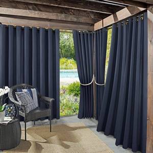 lot 47026 image: 5 Panels Sun Zero Sailor Indoor-Outdoor Ultraviolet Protectant Room Darkening Grommet Curtain Panel, 108 L x 54 W