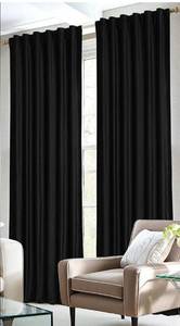 lot 47042 image: Tribeca Living Luxury Velvet Room Darkening Window Curtains - 50 x 84-Inch, Black, 2 Panels (Rod PocketBack Tab),VELSOCUR84BL