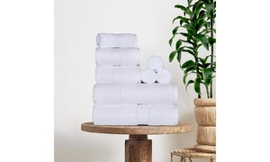 lot 47056 image: Superior Solid Egyptian Cotton 3-Piece & 8-Piece Towel Set Chocolate 8 Piece Set Egyptian Cotton in Red
