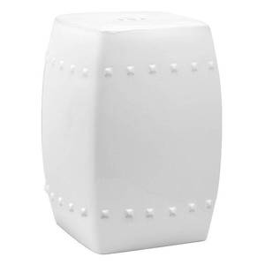lot 47220 image: Safavieh Villa Solid IndoorOutdoor Garden Patio Stool White
