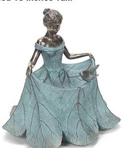 lot 47228 image: Polystone Lady Leaf Dress Feeder 13�� Item MT23733