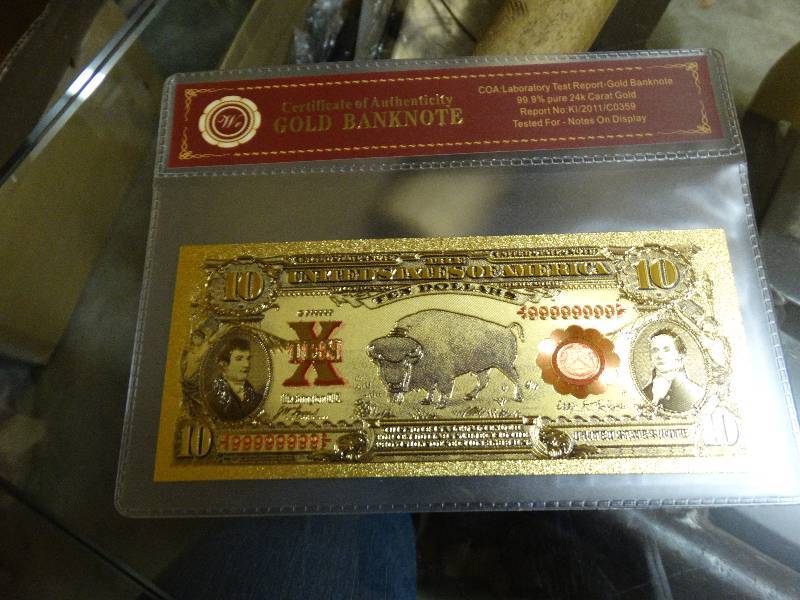 Certificate Of Authenticity Gold Bank Note New Years Coin/Jewelry