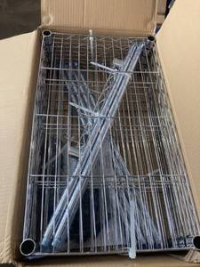 lot 16042 image: 3 TIER WIRE SHELVING CHROME FINISH