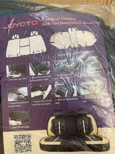 lot 16046 image: JOYAUTO LUXURY CAR SEAT COVERS 2 FRONT SEATS 1 REAR BENCH COLOR- BLACK WITH TEAL INSERT