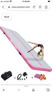 lot 16054 image: AKSPORT Gymnastics Air Mat Tumble Track Tumbling Mat Inflatable Floor Mats With Electric Air Pump