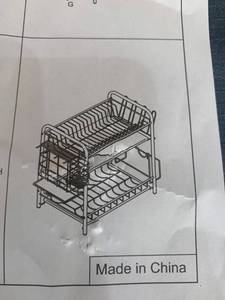 lot 16074 image: 2 Tier Dish Drying Rack, Black