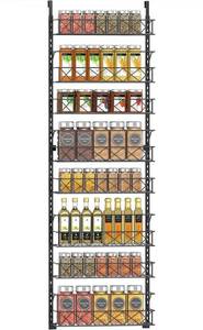 lot 16076 image: Auledio Over The Pantry Space Saving Spice Rack Black
