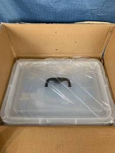 lot 16150 image: Set Of 4 Clear Storage Containers Lids With Handles