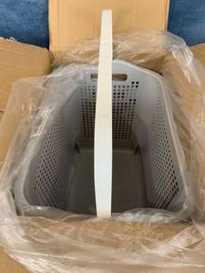lot 16164 image: 4 Pack Grey Plastic Baskets With Handles