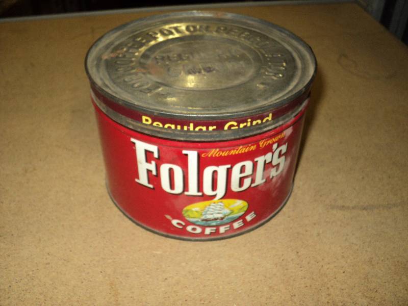 Vintage Folgers Coffee Can With Metal Lid The Re Stand Weekly Vintage Folgers Coffee Can With Metal Lid The Re Stand Weekly Auction Housewares Hardware Leather Goods Auto Partore You Name Price