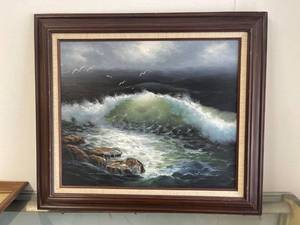 lot 5640 image: ocean painting by j. walker