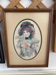 lot 5662 image: girl & bunny picture