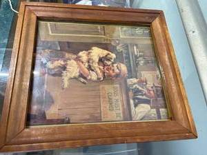 lot 5683 image: old boy holding dog raised picture