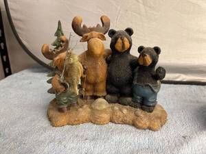 lot 4259 image: moose & bear fishermen