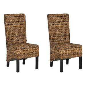 lot 58245 image: Safavieh Pembrooke Wicker Dining Side Chairs, Natural   (Set of 2)