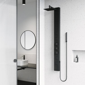 lot 58252 image: VIGO Sutton Square Spray Head Waterfall Shower Massage Panel  (5 in x 58 in)