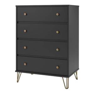 lot 58254 image: Novogratz Owen 4 Drawer Dresser, Matte Black  (Retails $263)