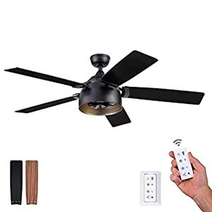 lot 58259 image: Prominence Home Octavia Remote Control Ceiling Fan 5 Blades, Matte Black  (52)