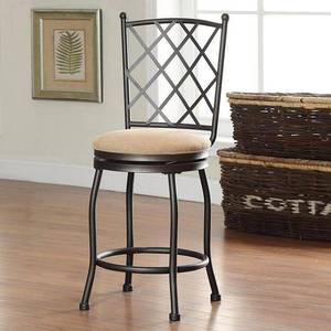 lot 58296 image: HomePop Tristan Metal Counter Stool, Bronze and Tan  (Retails $94)