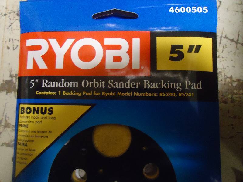 Ryobi 5" Random orbit sander backing pads. Complete Store Liquidation