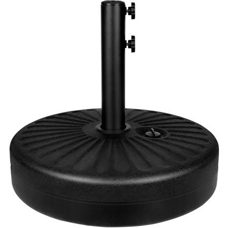 lot 40950 image: Simple Deluxe LGBRLABASEROUND 20 Heavy Duty Patio Market Umbrella Base Stand with Steel Holder Water Filled for Outdoor Lawn Garden 50lbs Weight Capacity