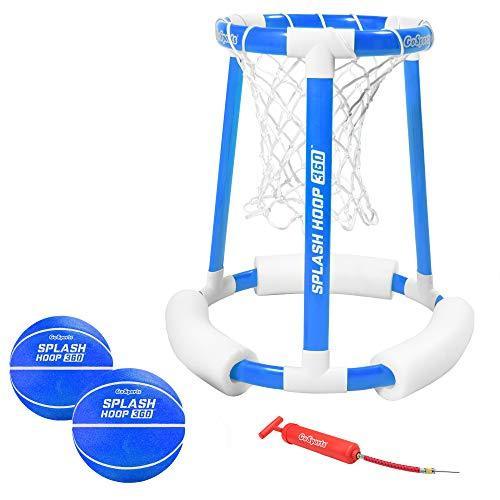 lot 24426 image: GoSports Splash Hoop 360 Floating Pool Basketball Game, Includes Water Basketball Hoop, 2 Balls and Pump