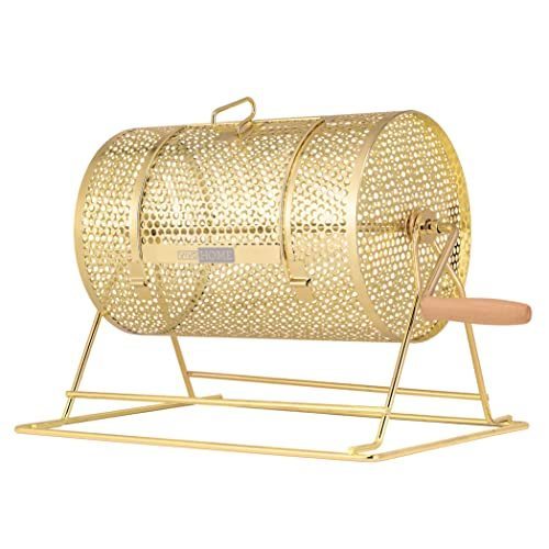 lot 23313 image: VIVOHOME 16 Inch x 12 Inch Brass Plated Raffle Drum Lottery Spinning Drawing with Wooden Turning Handle Holds 5000 Tickets