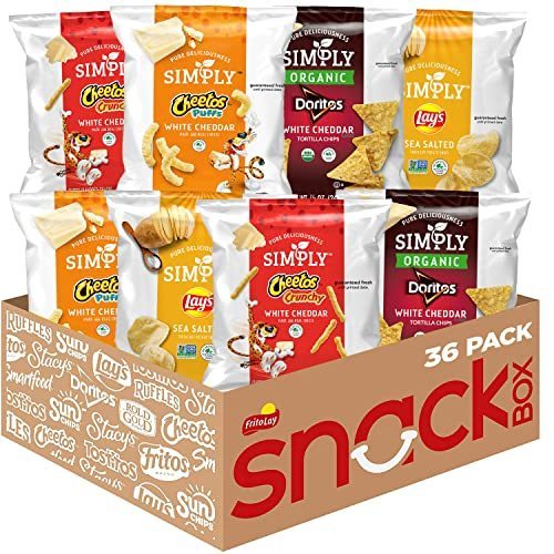 lot 50014 image: Simply Brand Variety Pack, Doritos, Cheetos, Lays, 0.875oz Bags (36 Pack) (Assortment May Vary)