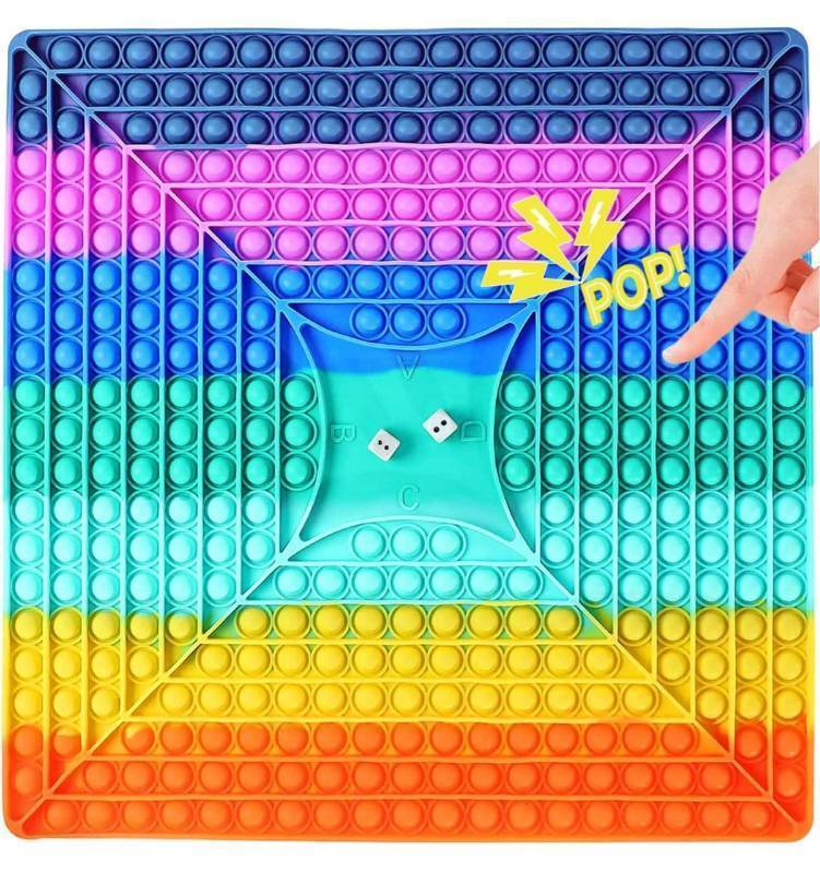 lot 58001 image: Large Pop It Game Board - Fidget Board Game - Big Popit Rainbow Chess Board Push Bubble Fidget Toy - Large Bubble Popit Game - Fidget Sensory Toys for Parent Child - Jambo Pop It Game Board (4 Person)
