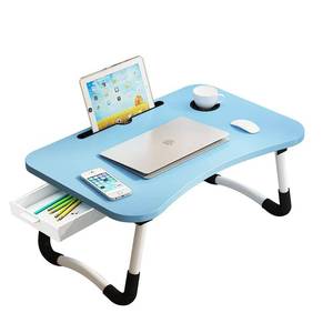 lot 35440 image: Lap Desk with Storage Drawer, Cup and Phone Holder, Laptop Bed Tray Table, 23.6 Foldable Laptop Desk, Laptop Stand for Working, Writing, Gaming and Drawing (23, Blue)