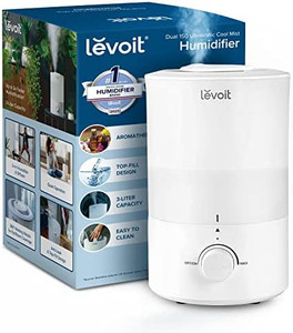 lot 35454 image: LEVOIT Humidifiers for Bedroom Large Room, 3L Cool Mist Top Fill Oil Diffuser for Baby Nursery and Plants, 360° Nozzle, Quiet Rapid Humidification for Home Whole House, White