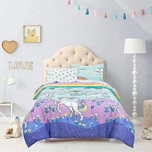 lot 45377 image: Kidz Mix Magical Unicorn Bed in a Bag, Twin