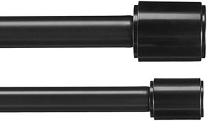 lot 45379 image: 1 Double Curtain Rod With Cap Finials - 72 to 144, Black