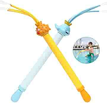 lot 11343 image: SET OF 4 TOTAL Water Blaster Toys Squirt Guns 21 Pump Super Water Soaker Gun with Wiggle Tubes for Kids Summer Swimming Pool Outdoor Water Activity Fighting Play Toys