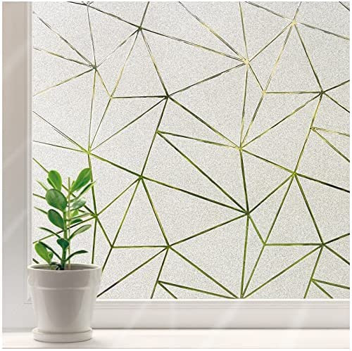 lot 12334 image: Window Privacy Film Frosted Glass Window Cling Non Adhesive Sun UV Blocking Decorative Vinyl Self Static Cling Heat Control Opaque Door Coverings Anti Glare for Home Office (Pure, 35.4 x 157.5 in)