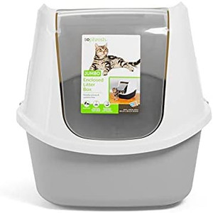 lot 10543 image: Petco Brand - So Phresh Grey Jumbo Enclosed Cat Litter Box