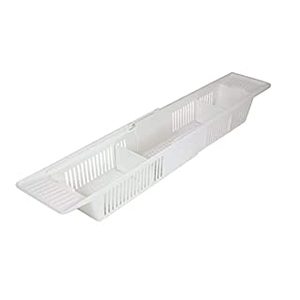lot 10569 image: KidCo S372 Plastic Bath Tub Storage Basket and Toy Organizer for Babies and Toddlers with 3 Compartments and Adjustable Divider Panels, White (B000MVQBG4)