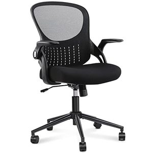 lot 20160 image: Home Office Chair Ergonomic Desk Chair Mesh Computer Chair Modern Height Adjustable Swivel Chair with Lumbar SupportFlip-up Arms, Black