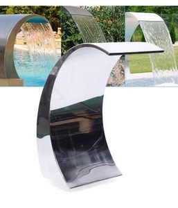 lot 20161 image: Pond Waterfall Swimming Pool Fountain Stainless Steel Water Feature Garden Water Fountain Water Spout Outdoor Decor some water rust(damage)