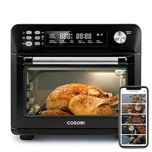lot 20167 image: COSORI 12-in-1 Air Fryer Toaster Combo Countertop Dehydrator for Chicken Pizza and Cookies Recipes & Accessories Included Work with Alexa 25L Smart Oven-Matte Black