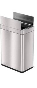 lot 20168 image: iTouchless 13 Gallon Wings-Open Sensor Trash Can with AbsorbX Odor Filter and Pet-Proof Lid, Stainless Steel, Automatic Touchless Garbage Prevents Dogs & Cats Getting in kitchen-waste-bins dent on trash can look at pictures