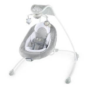 lot 20169 image: Ingenuity InLighten Baby Swing - Cool Mesh Fabric, Vibrations, Swivel Infant Seat, Nature Sounds, Light Up Motorized Mobile - Braden (B079T4PVR3)